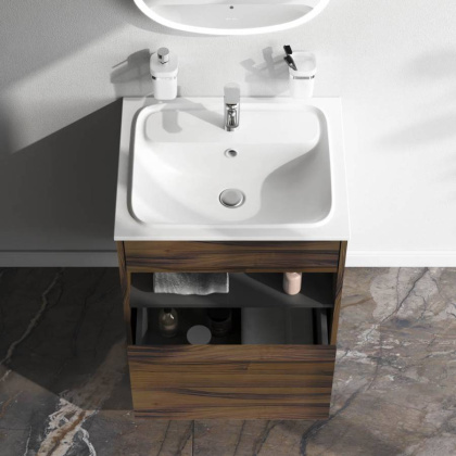 База под раковину с нишей и 1 ящиком, 60 см, дуб крафт, универсальная M8FFUX0601OF