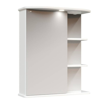 Шкаф-зеркало Onika Карина 55 белый, левый, с подсветкой