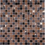Мозаика стеклянная с камнем Crystal Brown (чип 8*15*15) 300*300(11шт.-0.99м2), м2