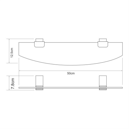 Полка стеклянная Abens, 50х7,8х12,5 см, черная, K-3224