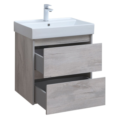 Тумба под раковину Aquanet Nova Lite 60 дуб белый (2 ящика)