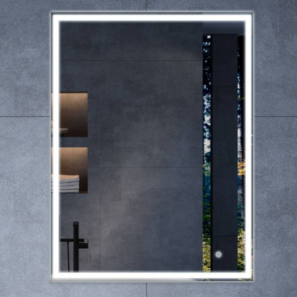 Зеркало LED VLM-3VN600 600х800 c сенсорным выключателем и диммером Зеркало LED VLM-3VN600 600х800 c сенсорным выключателем и диммером