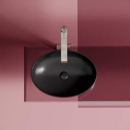 Умывальник чаша накладная овальная (цвет Черный Матовый) Element 502*363*145мм