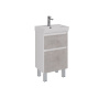 Тумба Lemark COMBI 50см под 1 раковину, подвесная/напольная, 2 ящика, цвет фасада: Бетон, цвет корпуса: Белый глянец