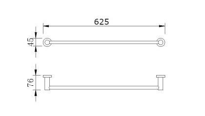 Полотенцедержатель RUSH Victoria, 4х62х7 см, хром, VI71531