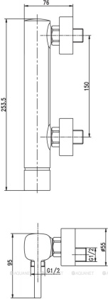 Смеситель для душа Aquanet Minima AF130-30C