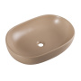 Раковина накладная керамическая, овальная, бежевая матовая, BB1084-H316, 600x420x140