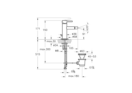 Смеситель Origin для биде, медь