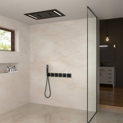 Душевая система Timo Petruma SX-5229/03SM скрытого монтажа с термостатом, черная матовая Душевая система Timo Petruma SX-5229/03SM скрытого монтажа с термостатом, черная матовая