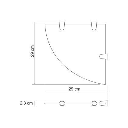 K-533WHITE Полка  стеклянная угловая
