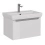 Тумба Lemark BUNO MINI 70см под 1 раковину, подвесная,1 ящик, цвет корпуса, фасада: Белый глянец