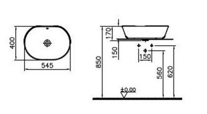 Geo Раковина-чаша 55cm-цвет белый