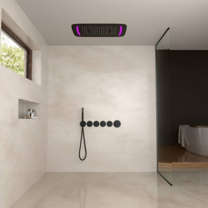 Душевая система Timo Saona SX-2319/03SM скрытого монтажа с термостатом, черный матовый Душевая система Timo Saona SX-2319/03SM скрытого монтажа с термостатом, черный матовый