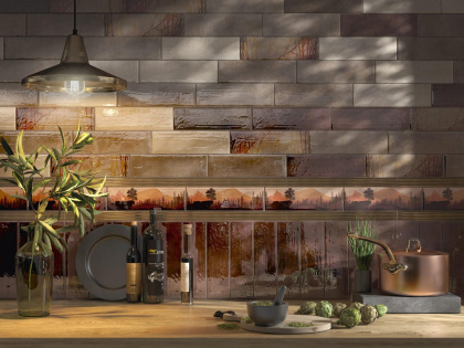 Плитка настенная 9038 Тракай бежевый светлый глянцевый 8.5*28.5*8.5 (44шт\1.07м2), м2