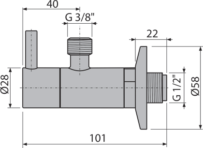 Угловой вентиль с фильтром 1/2"×3/8", круглый, RED GOLD-глянец