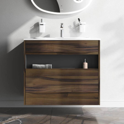 База под раковину с нишей и 1 ящиком, 80 см, дуб крафт, универсальная M8FFUX0801OF