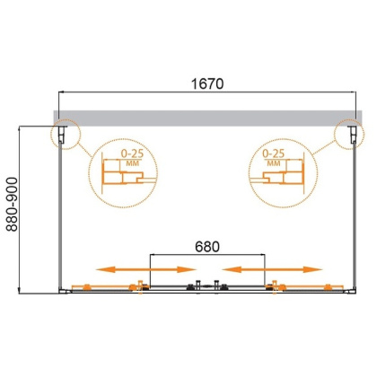 MOLVENO-AH-22-170/90-P-Cr Душевой уголок