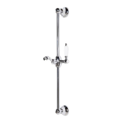 CZR-U-S-03/24-Bi Душевая штанга для ручного душа, ручка белая, исполнение золото 24 карат