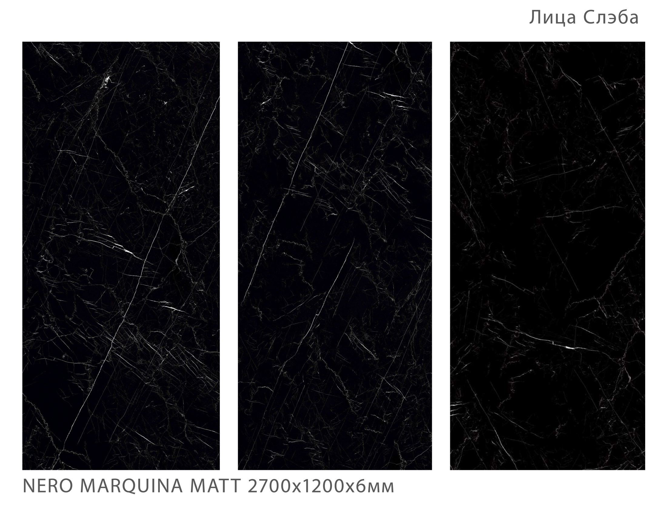 Керамогранит NERO MARQUINA 2700х1200х6мм (MATT)