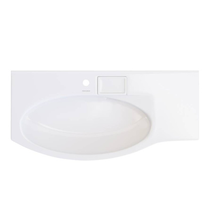 Раковина RIVA мебельная левая с крепежом  100, белая глянцевая