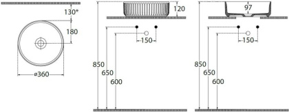 Раковина Allen Brau Fantasy 36х36 4.11032.MT