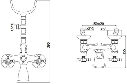 Смеситель для ванны с душем Paffoni Belinda FBLV022BR