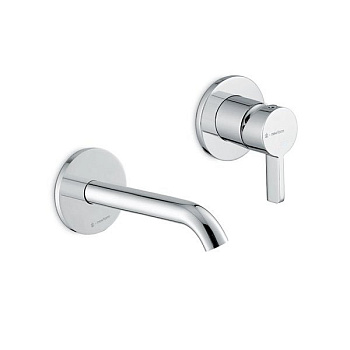 Смеситель для раковины LINEA однорычажный настенный, хром глянец