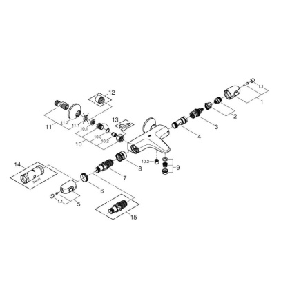 Термостат для ванны, GROHE Grohtherm 1000, хром (34155003) Термостат для ванны, GROHE Grohtherm 1000, хром (34155003)
