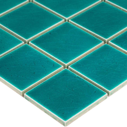 Керамическая мозаика, Crackle Green Glossy 48х48, 5х5 см Керамическая мозаика, Crackle Green Glossy 48х48, 5х5 см