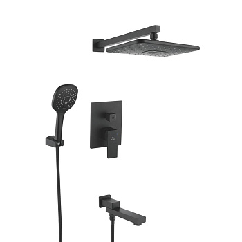Душевая система встраиваемая Rose R2835H, черный