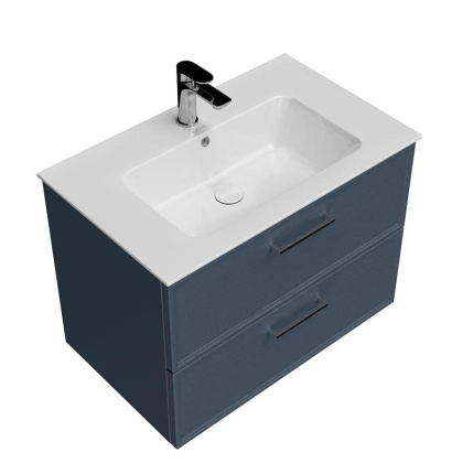 Тумба PIANO Classic подвесная 75 см, 2 ящика, ясень синий матовый PIA.CL.75\BLU.M