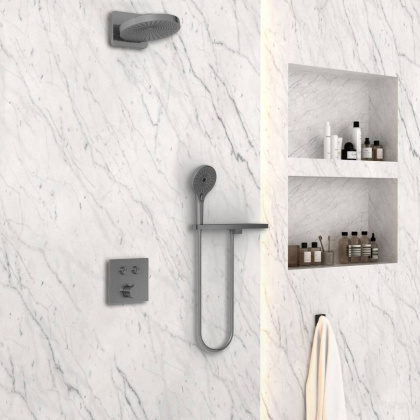 Душевой комплект VSFW-4I211RGM встраиваемый, двухрежимный, вороненая сталь