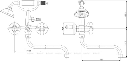 Смеситель для ванны с душем Aquanet Opera SD98909A