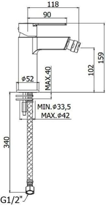 Смеситель для биде Paffoni Ringo RIN131NO Смеситель для биде Paffoni Ringo RIN131NO