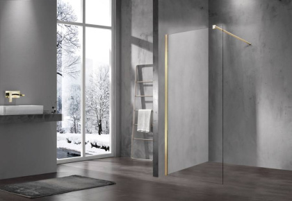 Душевая перегородка Walk-In VSW-1H600CLG, 600*2000, матовый золотой, стекло прозрачное Душевая перегородка Walk-In VSW-1H600CLG, 600*2000, матовый золотой, стекло прозрачное