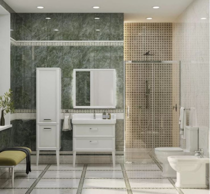 Бордюр OS\A313\SG606220RL Серенада 3 бежевый/зеленый 7,2см*60см*9мм (1уп/9шт/)Лаппатированный, шт