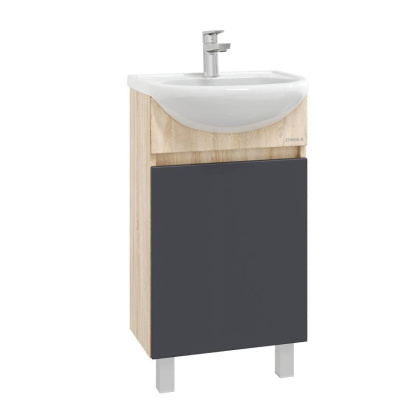 Тумба Onika Милтон 45 напольная, серая/дуб сонома (ум.Уют 45)