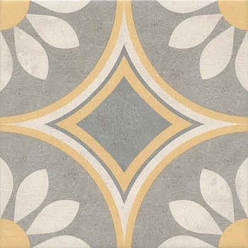 Декор VT\A463\5009 Эрмитаж 4 желтый/оранжевый/серый 20см*20см*6,9мм (1уп/10шт/)матовый, шт