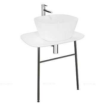 Столешница Plural 70 см под раковину, пристенная, низкая, цвет матовый белый