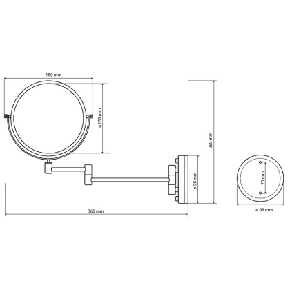 Косметическое зеркало, золото