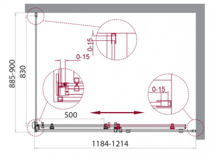 ACQUA-AH-1-150/90-C-NERO Душевой уголок