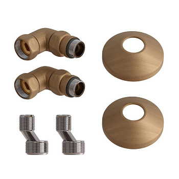 Комплект подключения для полотенцесушителя Point PN93412BR 3/4 х 1/2 ГШ со сгоном, бронза Комплект подключения для полотенцесушителя Point PN93412BR 3/4 х 1/2 ГШ со сгоном, бронза