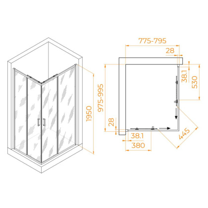 Душевой уголок RGW PA-246B, RGW 030824680-14