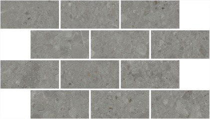 Декор Чеппо ди Гре мозаичный серый тёмный матовый обрезной 34,6x20x0,9