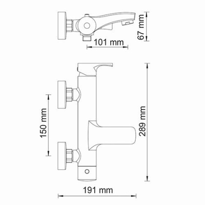 Berkel 4801 Смеситель для ванны с коротким изливом Wasserkraft Berkel 4801 Смеситель для ванны с коротким изливом Wasserkraft