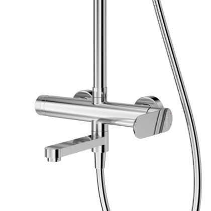 STYLUS-CVD-BORO Душевая стойка со смесителем и изливом, брашированное золото