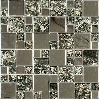 Мозаика MS-611 метал стекло (15*48*8) 300*300 
