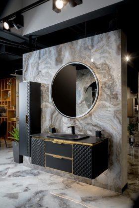 Тумба ROMBO 120cm Антрацит/золото 777-120-BG Boheme