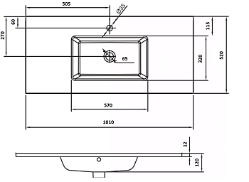 Столешница стекло 100см моноблок СЕРЕБРО поталь Столешница стекло 100см моноблок СЕРЕБРО поталь