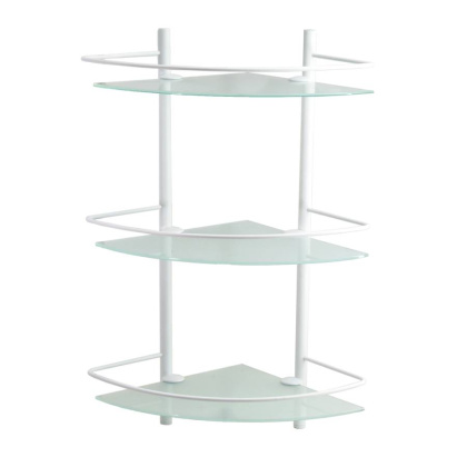 K-3133WHITE Полка стеклянная тройная угловая